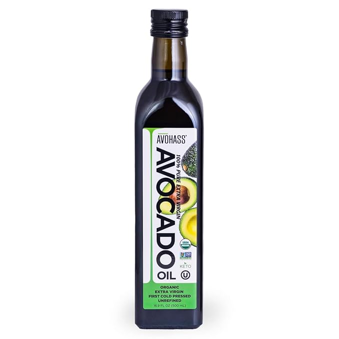 Avohass Mexico USDA Organic Certified Extra Virgin Avocado Oil 16.9 fl oz Bottle