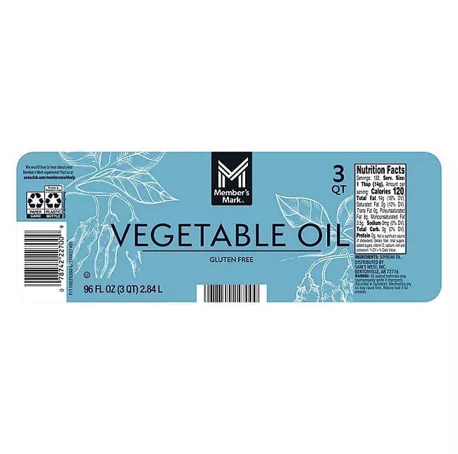 Members Mark Vegetable Oil 192 oz High Smoke Point Neutral Flavor
