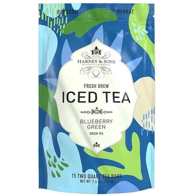 Harney &amp Sons Blueberry Green Fresh Brew Iced Tea | 15ct Brews up to 30 quarts of Iced Tea