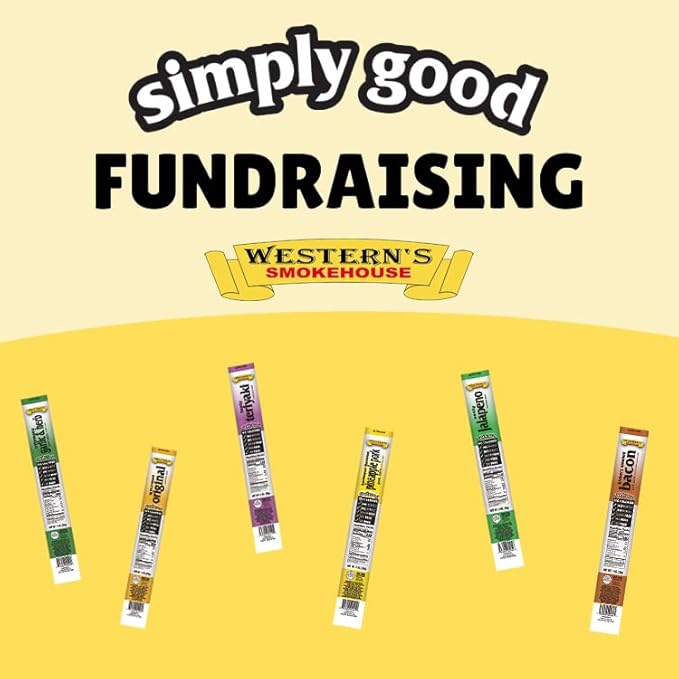 Western's Smokehouse Meat Sticks Fundraising Bulk Meat Stick Variety Pack of 144 24 Sticks per Flavor (1 Ounce)