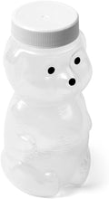 8 oz (5.5 fl oz) Natural LDPE Squeezable Honey Bear Bottle - 38-400 neck with White Flat Caps