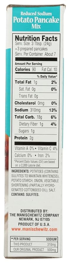 Manishewitz Reduced Sodium Potato Pancake mix 6-Ounce (Pack of 12)