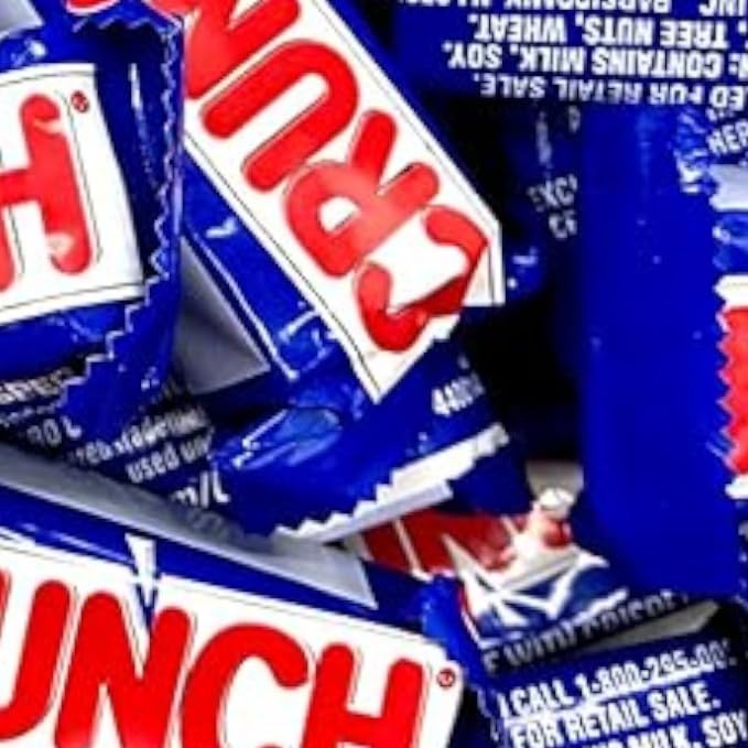 Crunchy Mini Bars -1.5 lbs Individually Wrapped Crunchy Bars Perfect for Snacking Sharing and Parties - Delicious Milk Chocolate with Crisped Rice(24 oz)