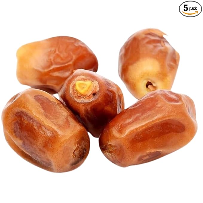 Baghdad Dates 500g - Premium Turkish Dried Hurma-Dates Sweet and Soft No Added Sugar Perfect for Snacks Ramadan Iftar and Sahur Desserts- Pack of 5