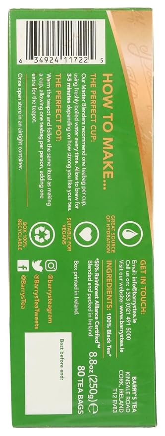 Barry's Irish Breakfast Tea - 1 Pack of 80 Teabags (Pack of 3)