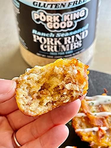 Pork King Good - Pork Rind Breadcrumbs - 2 Pack! Keto Friendly Paleo Gluten-Free Sugar Free Zero Carb Panko Substitute (Two 12 Oz Jars) (Ranch 2 Pack)