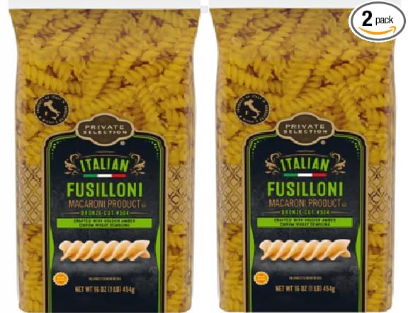 Italian Fusilloni Macaroni Product Pasta Bronze Cut (2 Bags 16 oz. each)