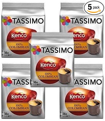 TASSIMO Kenco Colombian 16 T Discs (Pack of 5 Total 80 T Discs)