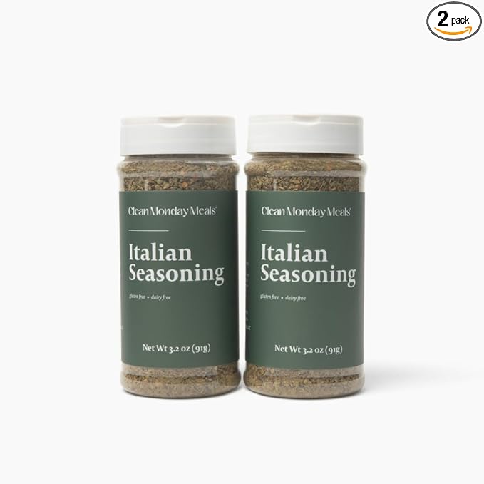 Clean Monday Meals Italian Seasoning Mix | Gluten Free Dairy Free Non-GMO | Herb Blend for Pasta Sauces Roasts &amp Meal Prep | Aromatic Clean Label Spice Mix | 12 oz