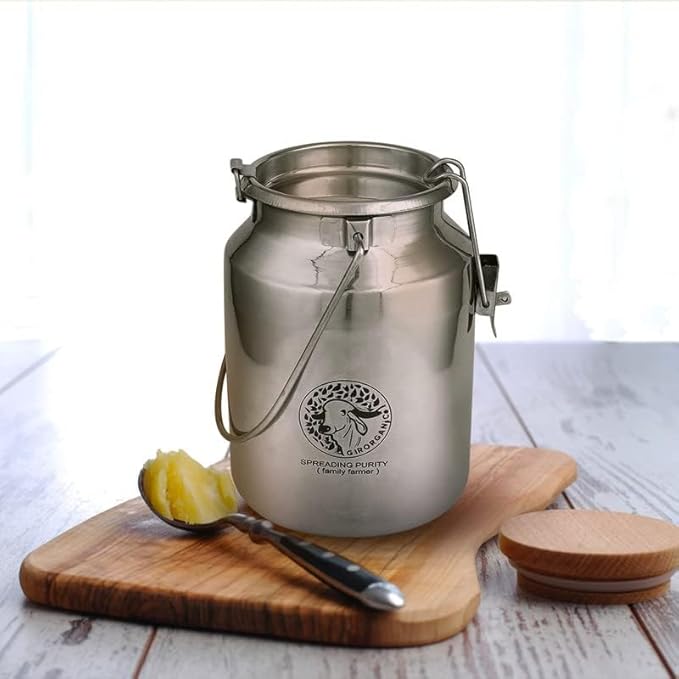 GirOrganic Grass Fed A2 Ghee Clarified Butter from Girorganic - Unsalted Gir Cow Ghee Butter - Organic Ghee Oil - Pasture Raised Non-GMO Lactose-Free (160 Oz)