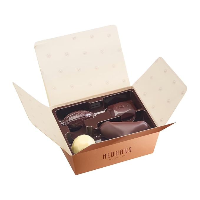 Neuhaus Belgian Chocolate Gift Box 1/4 lb Ballotin – 10 Iconic Assorted Milk Dark &amp White Chocolate Pralines – Romantic Gourmet Gift