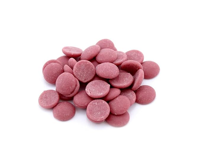 Cocoläat Ruby Couverture Chocolate Chips | Culinary Grade for Bakers Pastry Chefs &amp Chocolatiers | 35% Cocoa - 35% Fat | Gold Foil Resealable Pouch Perfect Holiday Gift | 5 lb