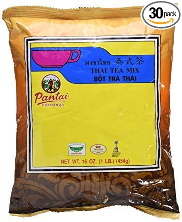Pantai Thai Iced Tea Mix Traditional Restaurant Style 16 oz | Case of 30 Pack Food Service