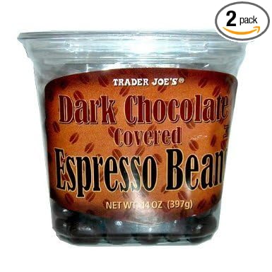 Trader Joe's Dark Chocolate Covered Espresso Beans (Pack of 2)