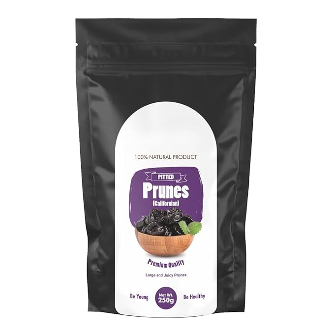 Generic Dried Pitted Prunes Gluten Free Non-GMO &amp Vegan High in Vitamins | High in Dietary Fiber Dried Seedless Plums Healthy Snacking -250 gm