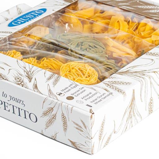 Giusto Sapore Pasta Gift Set - Imported From Italy - Perfect for The Foodie In Your Life - Classic Trio Pappardelle Tagliatelle &amp Tagliolino