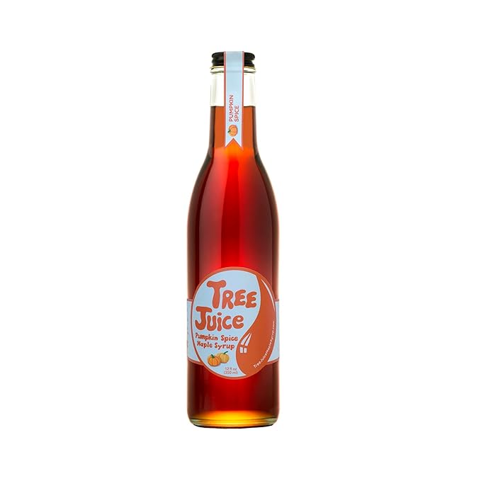 Tree Juice Pumpkin Spice Maple Syrup | All Natural Non GMO Vegan Gluten Free Vegetarian Paleo | 12 Ounce Bottle
