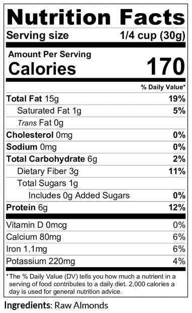 C.J. Dannemiller RAW Almonds Whole Bulk 50 LB Box Regular Red 23/25 Almonds Perfect for Baking and Cooking