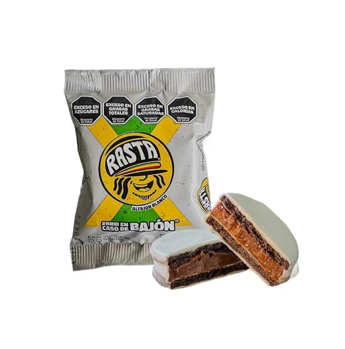 THEARG | RASTA - Chocolate Alfajores Filled with Dulce de Leche Argentino | Alfajor from Argentina - Milk Chocolate | 70 g (Pack x36 White-Chocolate)