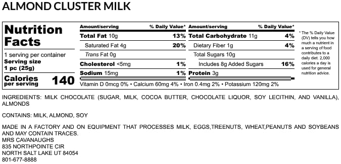 Mrs. Cavanaugh’s 3 lb Almond Clusters Milk Chocolate