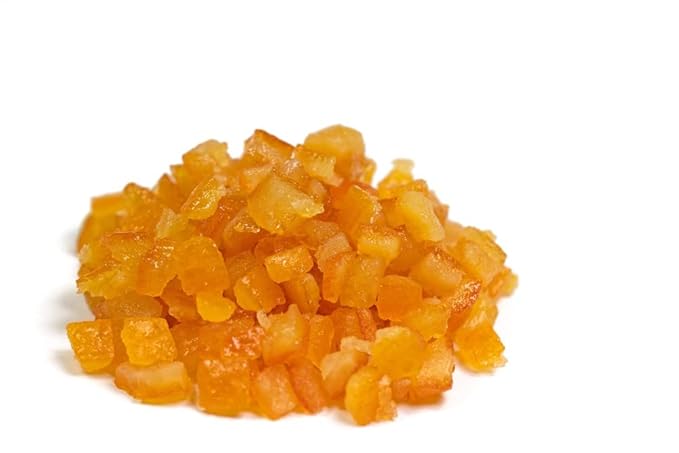 Amifruit Candied Orange Peel Cubes 2.2 lb. Ready To Eat Orange Peel Cubes Slowly Candied In Sugar Syrup Gluten Free GMO Free Trans Fat Free Kosher