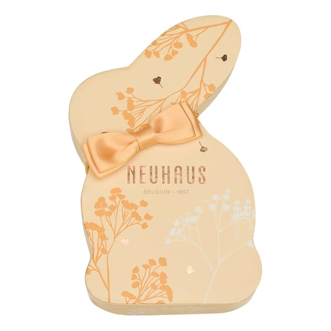 Neuhaus Belgian Chocolate 2026 Easter Bunny Orange Chocolate Gift – Solid Belgian Milk Chocolate Bunny – Easter Candy Gourmet Spring Gift