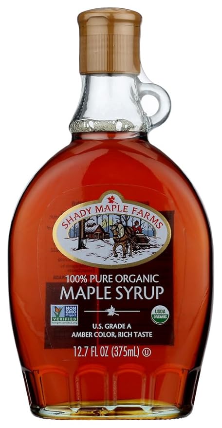 Shady Maple Farms Organic Grade a Dark Maple Syrup Glass ( 12x12.7 OZ) ( Value Bulk Multi-pack)