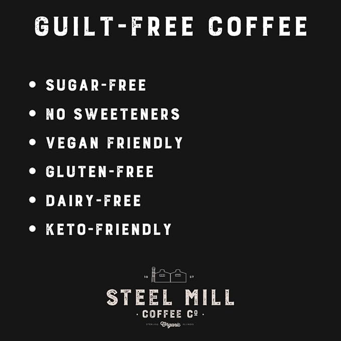 Steel Mill Coffee Co. Chocolate Raspberry Flavored Ground Coffee – 2lb Bag – Medium Roast – 100% Arabica Beans – Vegan Gluten-Free Sugar-Free – Colombian Origin