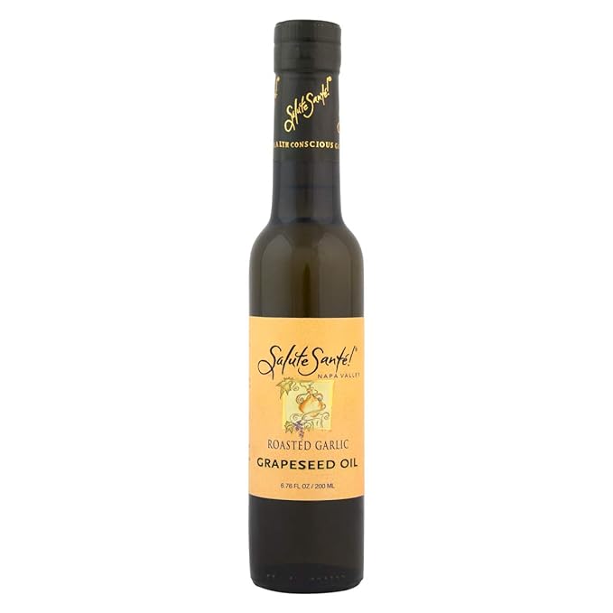 Salute Santé! Infused &amp Cold Pressed Grapeseed Oil Gift Set – 6 Premium Varietal Oils for Cooking Dipping Finishing &amp Salads – Healthy Non-GMO Vegan Gourmet Pantry Essentials Perfect Foo