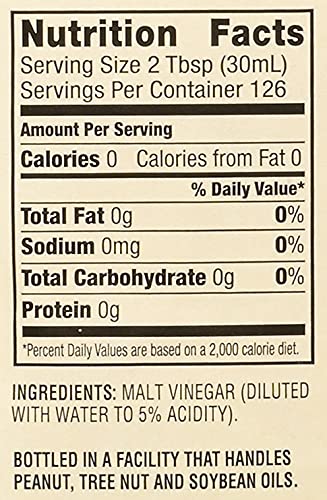 Acclaim English Malt Vinegar All Natural 128 Ounces (1 Gallon) - 5% Acidity