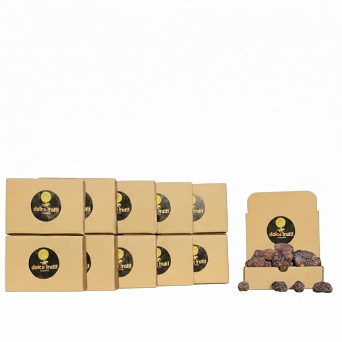 Dolce Frutti's Organic Medjool Dates Grown in California– 10 Lbs –Jumbo Soft and Naturally Sweet Non-GMO Rich in Fiber Antioxidants (10 Lbs)