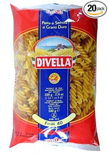 Divella dry pasta Fusilli - 20 bags x 1 Lb (TOT. 20 lbs)