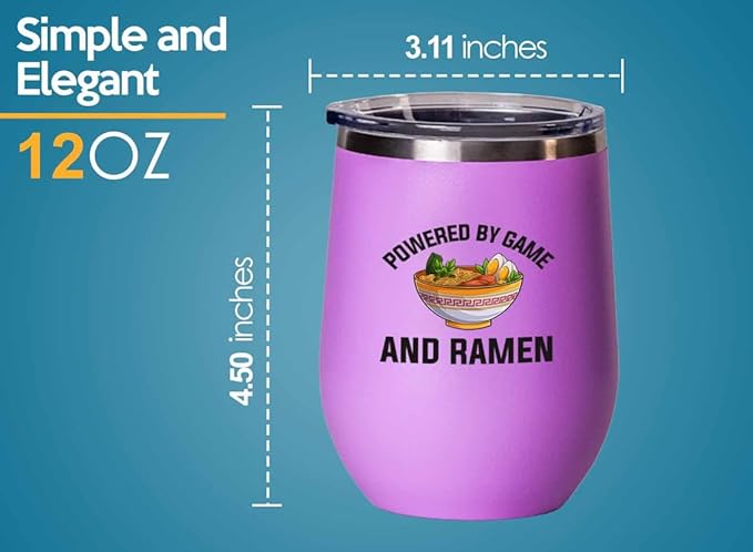 Ramen Lover Pink Edition Wine Tumbler 12oz - Powered by game - Food Lovers chicken pumpkin vegan pantry spicy noodles
