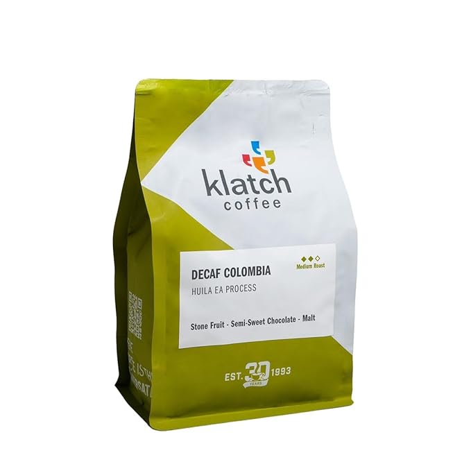 Decaf Colombia Huila EA - Roasted by Klatch Coffee - Whole Bean Coffee - 310 Gram Bag
