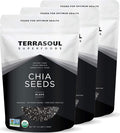 Terrasoul Superfoods Organic Black Chia Seeds 7.5 Pounds (Pack of 3) Bulk Size Non-GMO Vegan Gluten-Free