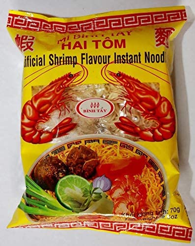 Binh Tay Mi Vietnam Instant Ramen Noodles Shrimp and Crab Flavor (Pack of 20)