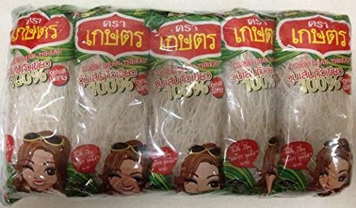 Kaset Brand Thai Bean Thread Glass Noodles 14 Oz (1.4 Oz X 10 packs)