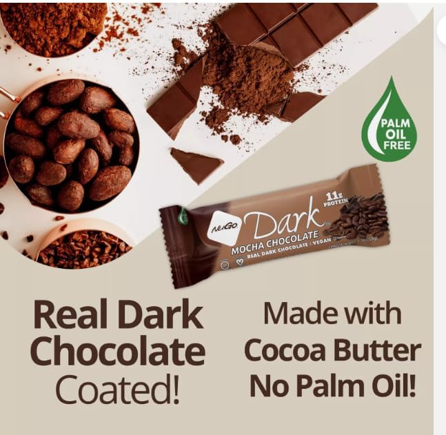 Variety Pack Dark Protein Bars Made for Nugo Nutrition  12 Count – Flavors: Pretzel Chocolate Chip Mint Mocha Peanut Butter Coconut or Almond – Kosher Pareve Dairy-Free Vegan Gluten-Free
