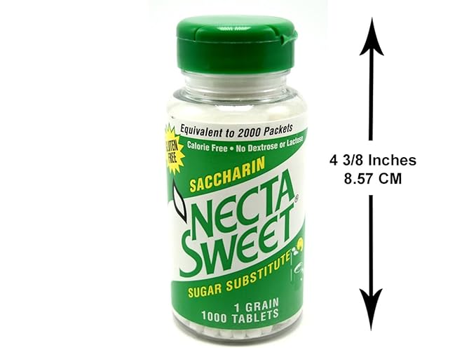 NSI SWEETENERS Necta Sweet Saccharin Tablets 1-Grain 1000 Count (Pack of 2)