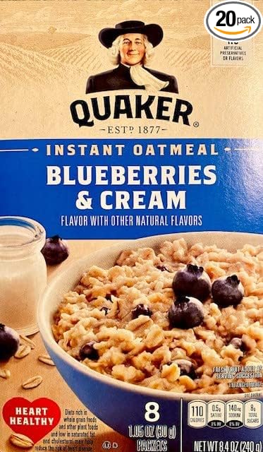 Quaker Instant Oatmeal Blueberries &amp Cream Pack of 2