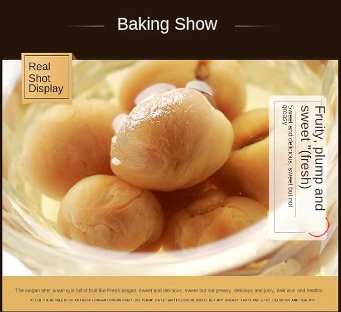 Dried Longan 500g Longan Fruit Small Kernel Thick Flesh Chinese Fujiang Specialty (6A（2.2-2.35cm）)