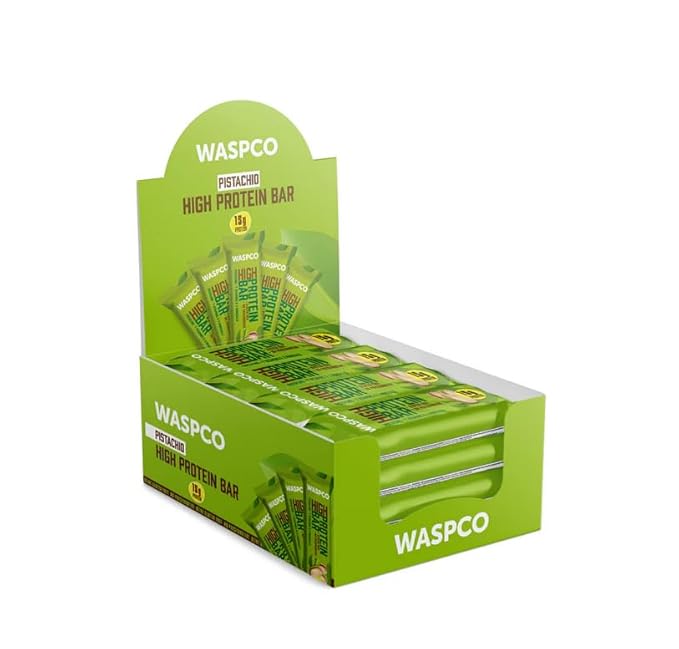 (12 Count) Protein Bars PISTACHIO Gluten Free with 15g Protein and 2g Sugar 50G