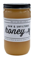TJO Bees Raw and Unfiltered Honey 44 OZ Glass Jar