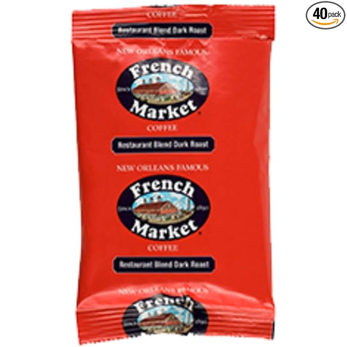 French Market French Roast Dark Roast Ground Coffee 2oz Bag (Pack of 40)
