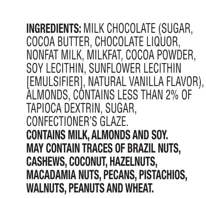 Milk Chocolate Covered Almonds California Oven-Roasted 48 Ounce Jar