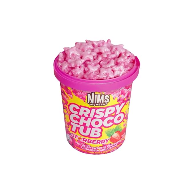 NIMS Crispy Choco Tub – Mixed Milk Chocolate &amp Cereal Crunchy Snack Multiple Flavours Sweet Party Treats Dessert Topping 8.82 oz (250 gm) pack of 8 one flavor each