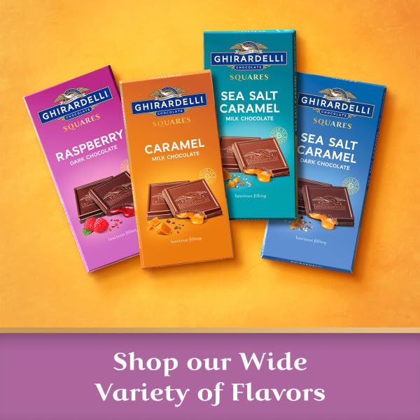 Ghirardelli Raspberry Dark Chocolate Square Bar Pack of 5-4.8 oz Bars