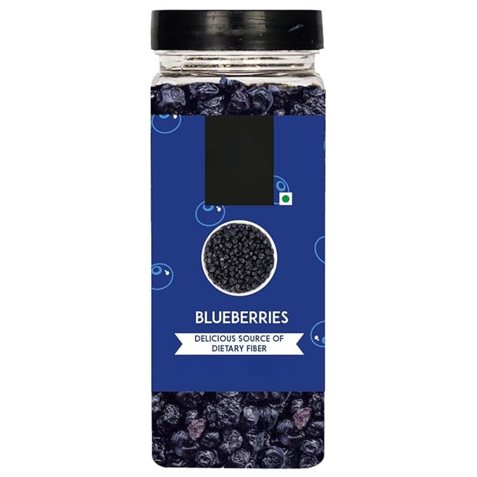Generic Healthy &amp Tasty Californian Whole &amp Dried Blueberry No added Refined Sugar Vitamin Rich Berries Healthy Snacks Dried berries - 250g Jar