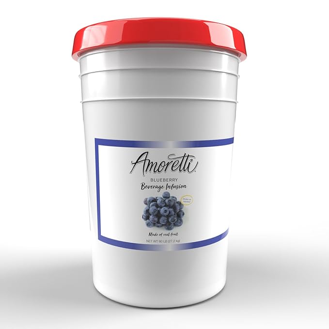 Amoretti - Blueberry Beverage Infusion - Drink Mix &amp Water Enhancer with Pump for Flavoring Cocktails Waters Teas and other Beverages Preservative Free