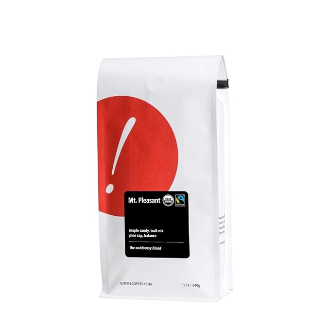 Mt Pleasant Blend - Certified Fairtrade Organic - Roasted by Gimme! Coffee - Whole Bean Coffee - 12 Ounce Bag